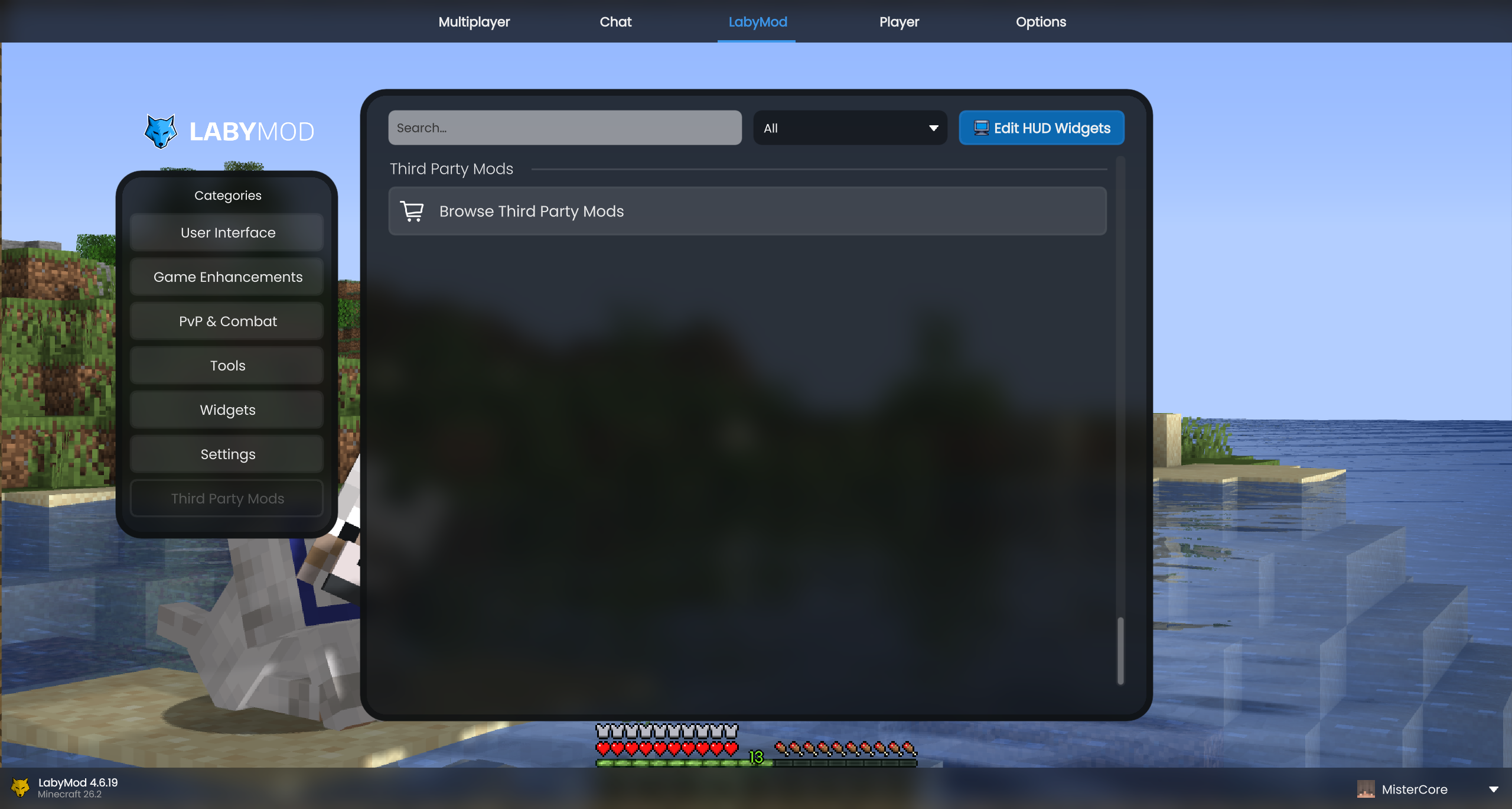 Installieren-Button im Addon-Store